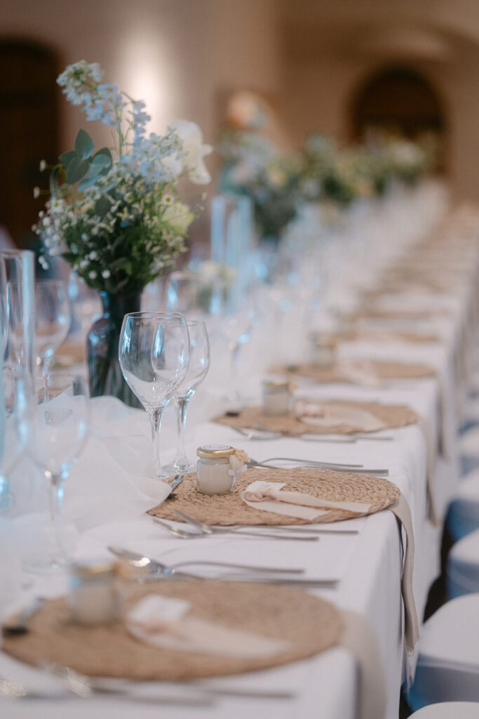 Dekoration Tischsetting bei der Hochzeitsfeier