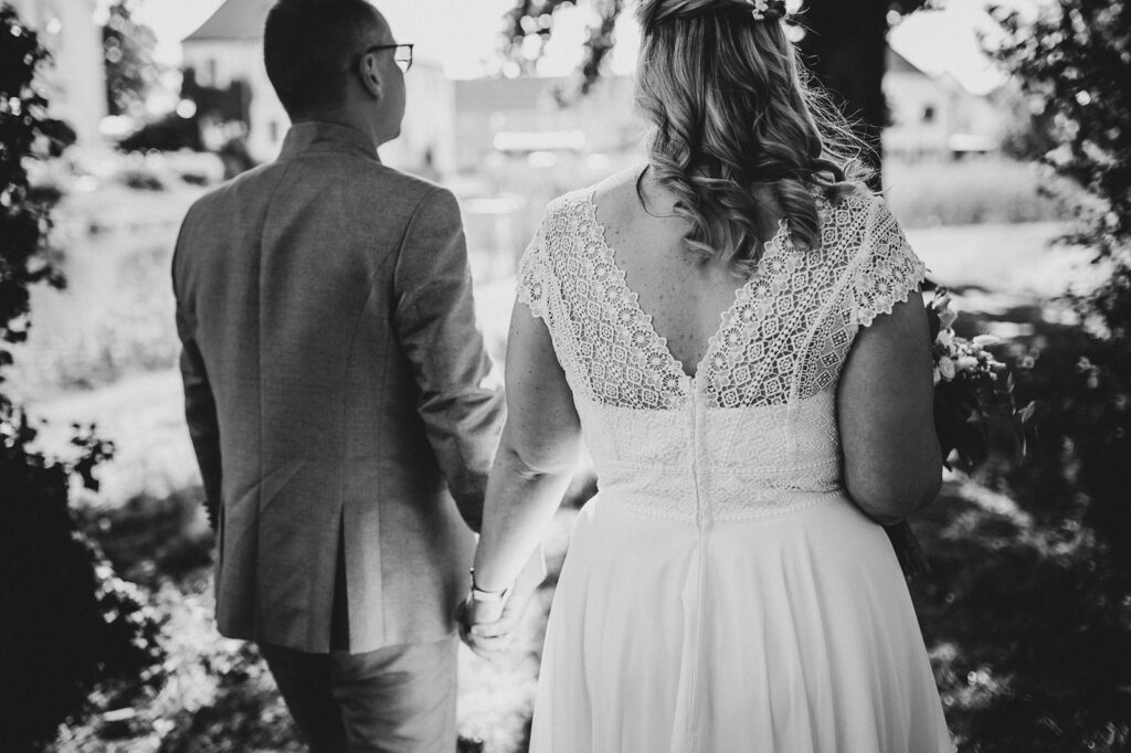 Hochzeitspaar schwarz weiß Foto